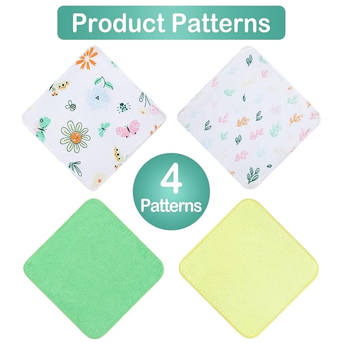 Viviland Baby Washcloths 24 Pack, Toddler Wash Cloths for Bath, Super Soft & Absorbent Bath Towel for Newborn and Infants, Baby Towels Care for Baby's Sensitive Skin