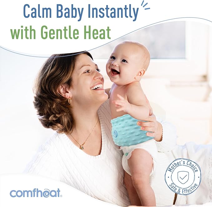 Colic and Gas Relief for Newborns and Infants, Flaxseed Heated Tummy Wrap, Baby Swaddling Belt with Soothing Warmth, Natural Relief for Upset Stomach in Babies Toddlers, 0-3 Years (Blue)