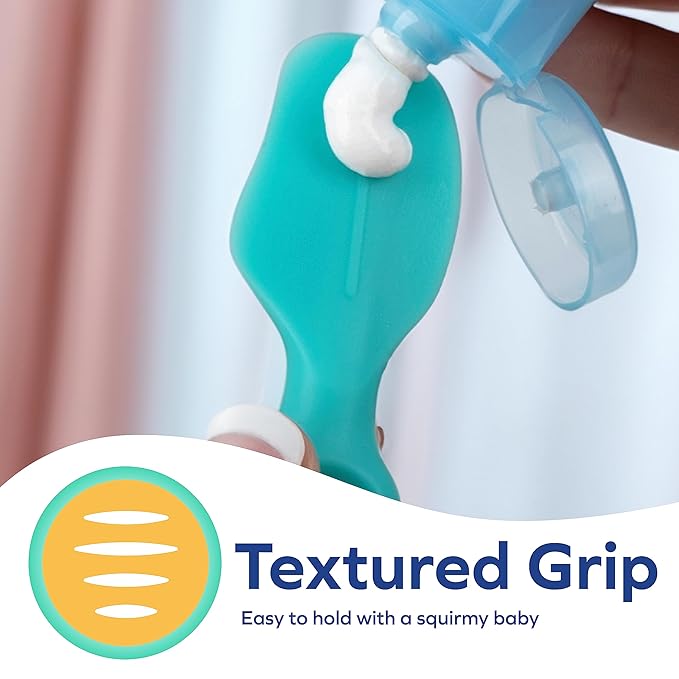 Dr. Talbot's Diaper Cream Brush for Babies - Diaper Rash Cream Applicator with Suction Base and Hygienic Case - Mini Size - Aqua Blue