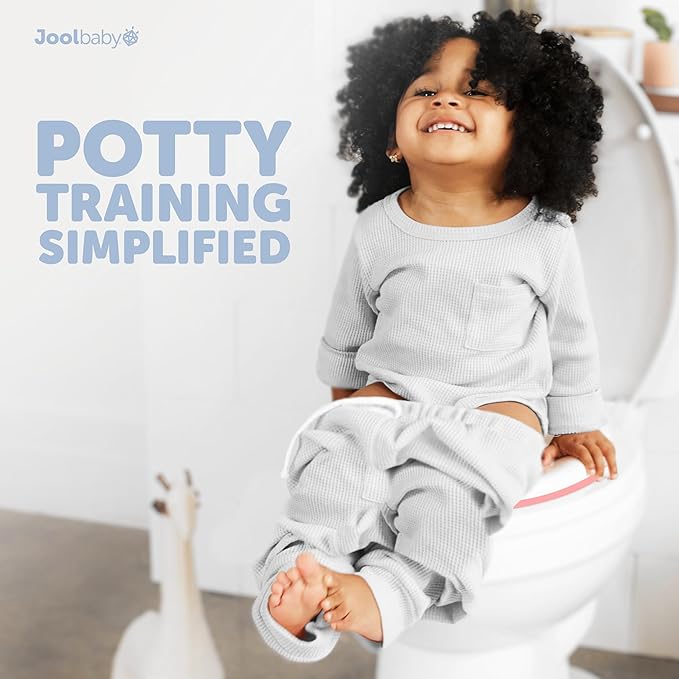 Jool Baby Potty Training Seat for Boys and Girls, Fits Round & Oval Toilets, Non-Slip with Splash Guard, Includes Free Storage Hook (Pink)
