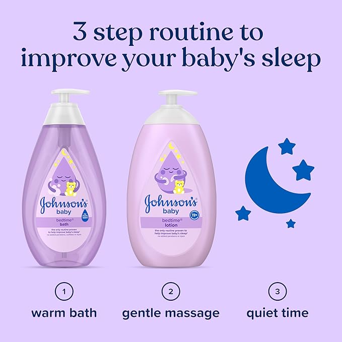 Johnson's Baby Bedtime Lotion, Soothing NaturalCalm Aromas, Gentle Nighttime Baby Lotion, Helps Relax & Soothe, Hydrating, No added Parabens & Dyes, 27.1 fl. oz