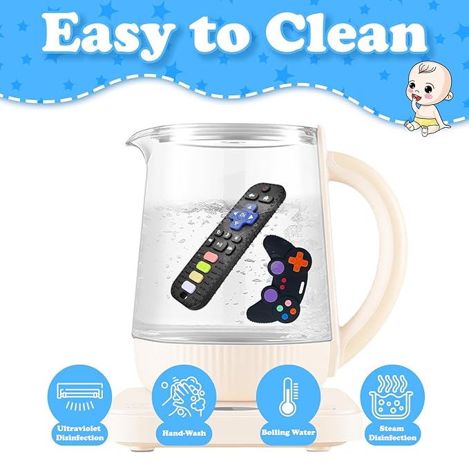 Silicone Teething Toys for Babies 3-6 Months, Teethers for Babies 6-12 Months, Remote Control Teething Toy, Sensory Toy for Baby, Baby Chew Toys for Teething Relief