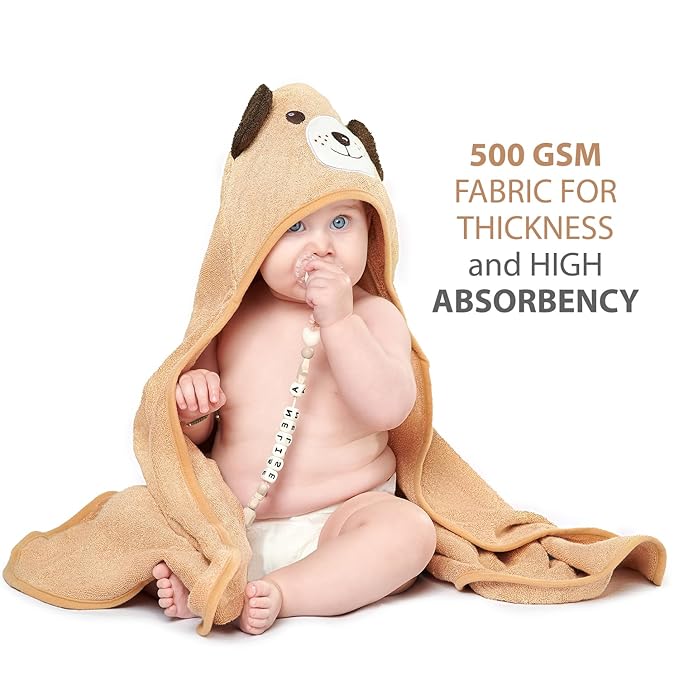 MINIBOO Hooded Baby Towels for Newborn & Toddler - Super Soft Baby Bath Towels with Hood, Highly Absorbent Viscose Made from Bamboo Hooded Towel for Boys, Girls, Newborn Essentials