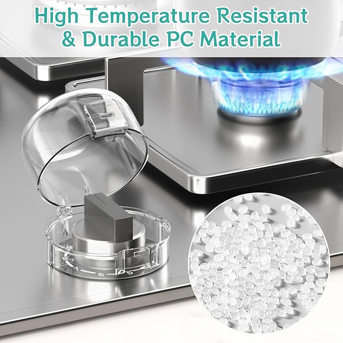 AOSITE Stove Knob Covers for Child Safety - 5 Pack Upgraded Gas Stove Knob Covers with Strong Adhesive, Double Design Childproof Oven Knob Covers for Kids and Pets, Stove Guard Baby Proofing