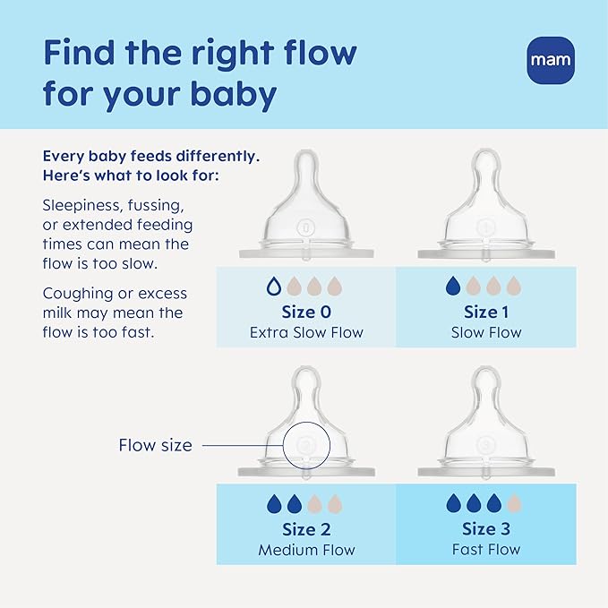 MAM Premium Glass Baby Bottles, Easy Switch Between Breast and Bottle, Feel Good Slow Flow, Newborn Essentials Must Have, 0+ Months, BPA Free, 6oz, Boy, 3 Pack