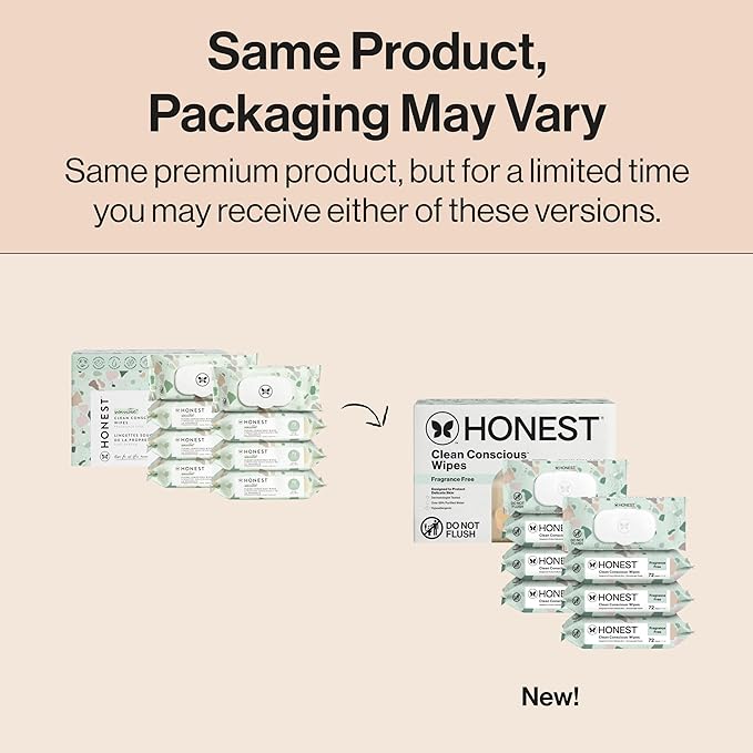 The Honest Company Hypoallergenic Multi-Use Baby Wipes for Sensitive Skin, Geo Mood, 576 Count