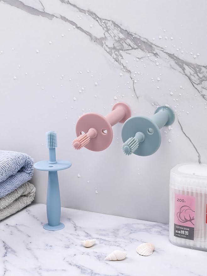 PandaEar 3 Pack Silicone Baby Toothbrush Teethers - Teething Toys Training Oral Care for Infants 0-12 Months+