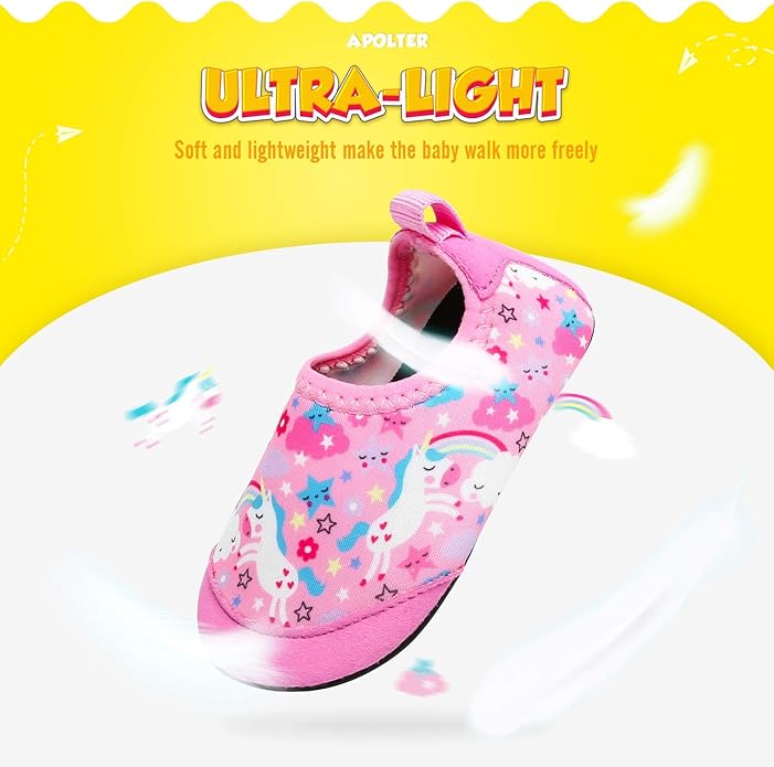 Baby Boys and Girls Swim Water Shoes Barefoot Aqua Socks Non-Slip for Beach Pool Toddler Kids