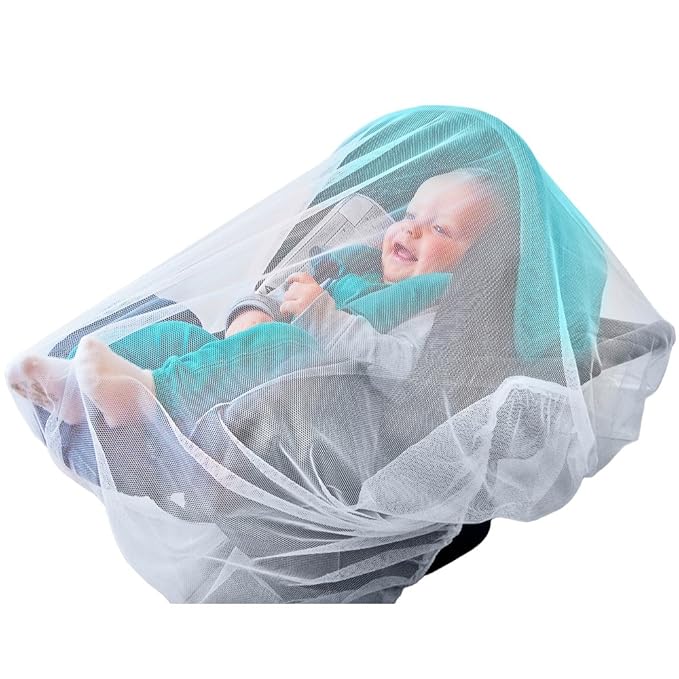 Baby Mosquito Net for Stroller, Car Seat & Bassinet – Premium Infant Bug Netting for Jogger, Carrier & Pack N Play – Toddler Canopy & Gift Packaging White