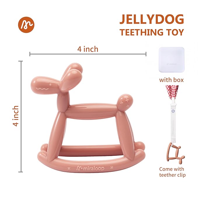 Teething Toys for Babies 0-6 Months, Jellydog Teethers for Babies 6-12 Months, Never Drop Food Grade Silicone Toddler Toys, Festivals Baby Basket Stuffers, Baby Boy Gifts, Cyan Blue