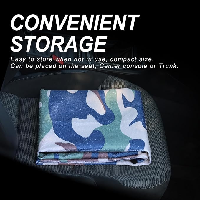 Sweat Towel Car Seat Cover Protector Front Seats for Gym Workout, Running, Swimming, Beach and Hiking, Waterproof Universal Seat Cover for Car, Truck, Van & SUV (Camouflage, 2pcs Front Seat)