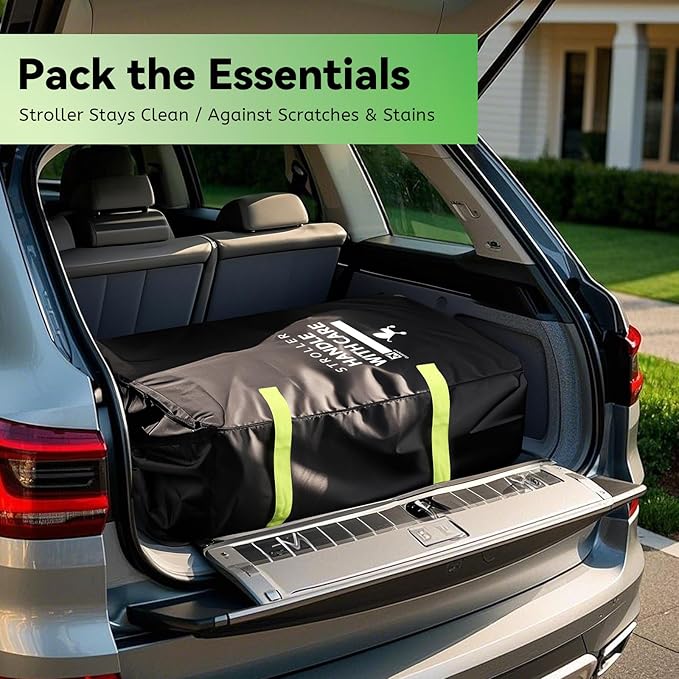 Stroller Bag for Airplane: Airplane Travel Essentials, 46" H x 21" W x 13" D Stroller Cover for Air Travel, Fit Single/Double/Jogging/Umbrella/Baby Stroller Travel System like Chicco, Evenflo...
