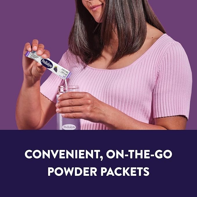 Pedialyte Electrolyte Powder Packets | Hydration Drink for Kids & Adults | Hydration Station Variety Pack: Grape, Strawberry Lemonade, and Orange, 80 Powder Packets