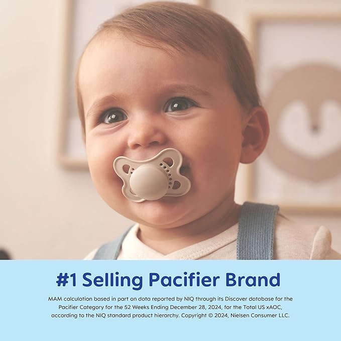 MAM Original Matte Baby Pacifiers 0-6 Months, Binky for Newborn Babies, BPA-Free Skin Soft Silicone Nipple, Easy to Clean, Developed with Medical Experts, 2 Count, With Sterilizer Case, Made in Europe