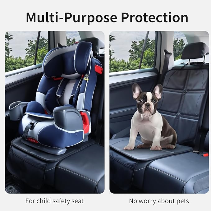 Car Seat Protector,Extra Thick Car Seat Covers Non-Slip Waterproof Mat Pad Leaving No Imprints Marks for Child Baby Pet Truck SUV Automobile (Black-A)