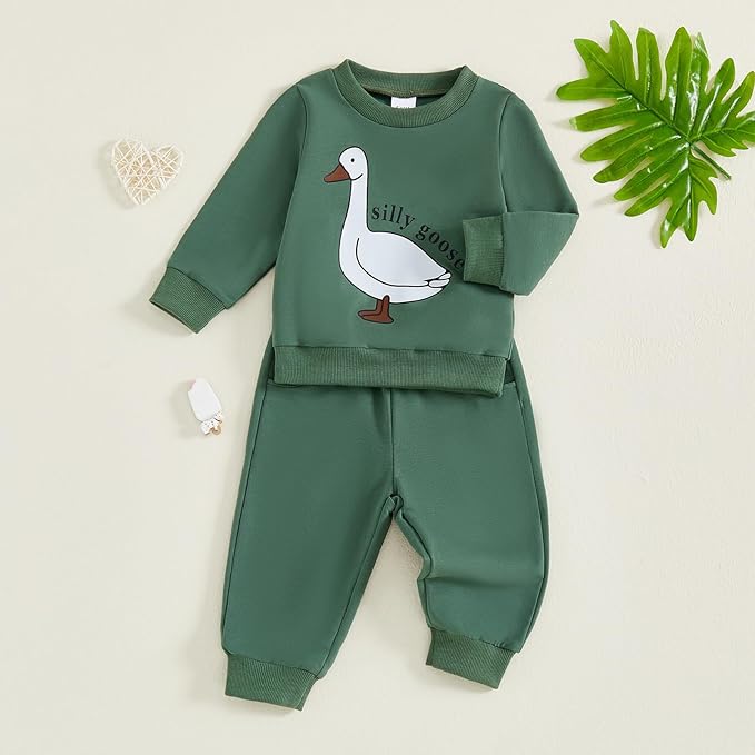 Infant Baby Boy Fall Clothes Set Funny Letter Sweatshirt Pant Outfit Toddler Winter Clothes 6 12 18 Months 2T 3T