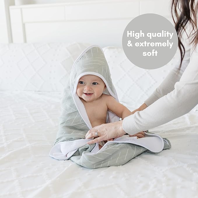 Mebie Baby Muslin Hooded Towel, Sand Rainbow, Cute Hooded Baby Bath Towel for Newborn, Infant & Toddler, Modern Baby Towels and Washcloths for Boy & Girl, Floral & Pattern Hooded Baby Towels