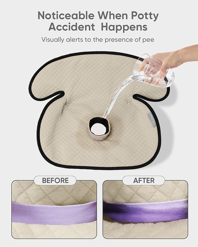 2 Pack Baby Potty Training Car Seat Protector, Waterproof Car Seat Liner for Potty Training Toilet, Baby Infant Toddler Piddle Pad Fits for Carseat, Stroller, Highchair - 2 Pack, Beige