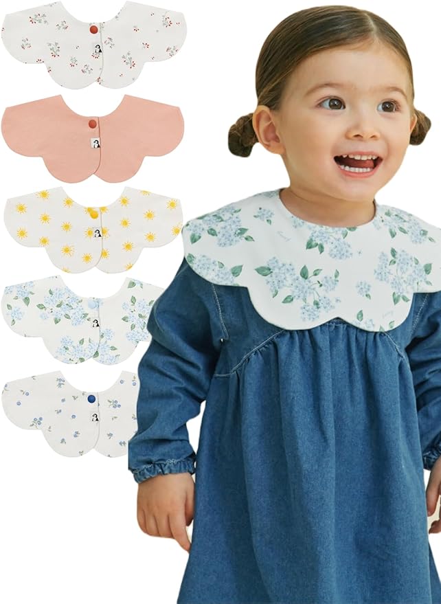 Konny Baby Bibs 3/5/7-Pack Set, 360 ° Rotate, Soft and Absorbent Bandana Drooling for Boys Girls baby Essentials