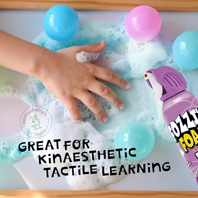 FOZZI'S Punchy Purple Bath Foam Soap for Kids (3 Pack) - Fun Aerosol Spray - Squishy Bubble Soap for Playtime - Gentle Cleanser Foaming Body Wash - Safe Bath Fun for Everyday Wash