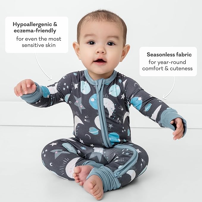 Little Sleepies Pajamas for Baby Boys & Girls, Viscose from Bamboo Baby Pajamas, Preemie & Newborn Sleepers, 2-Way Zipper PJs