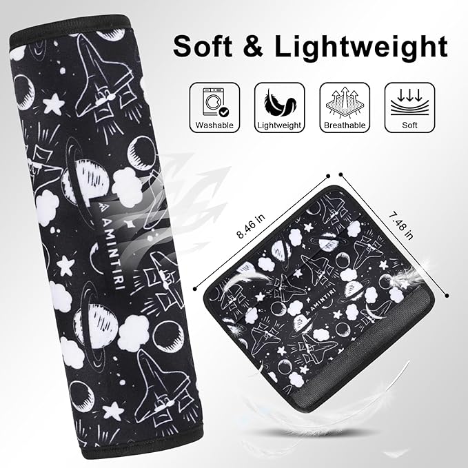 Seat Strap Shoulder Pads for Kids, Seat Belt Cover for Children, Soft Furry Seat Belt Cushion for Travel, Cartoon Car Seat Belt Pad Cover for Boys and Girls.