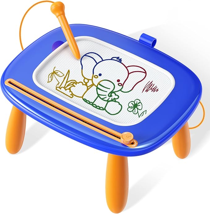 Toddlers Toys Ages 1-3, Magnetic Drawing Board, Doodle Board Pad Learning and Educational Toys for 18 Months Baby, 1-3 Yr Kids Birthday Gifts - Dark Blue