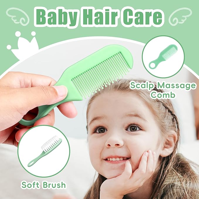 Baby Grooming Kit for Boys Girls Safety Newborn Nursery Essentials Grooming Set Green 18 in 1