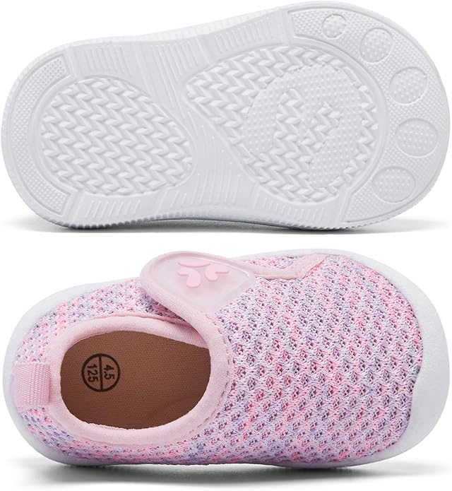 Baby Shoes Infant Boys Girls First Walker Shoes Baby Walking Shoes Lightweight Breathable Sneakers with Non-Slip Soles 0-24 Months