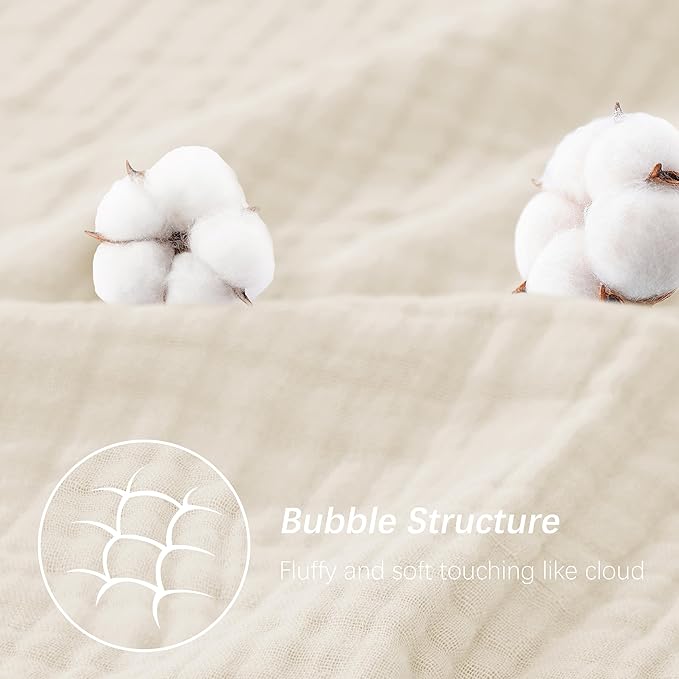 SWEET DOLPHIN Muslin Hooded Baby Bath Towels - 2 Pack 100% Cotton Towel for Babies, Infants, Toddlers - 32x32Inch - Highly Absorbent and Newborn Essential, Ivory and Brown