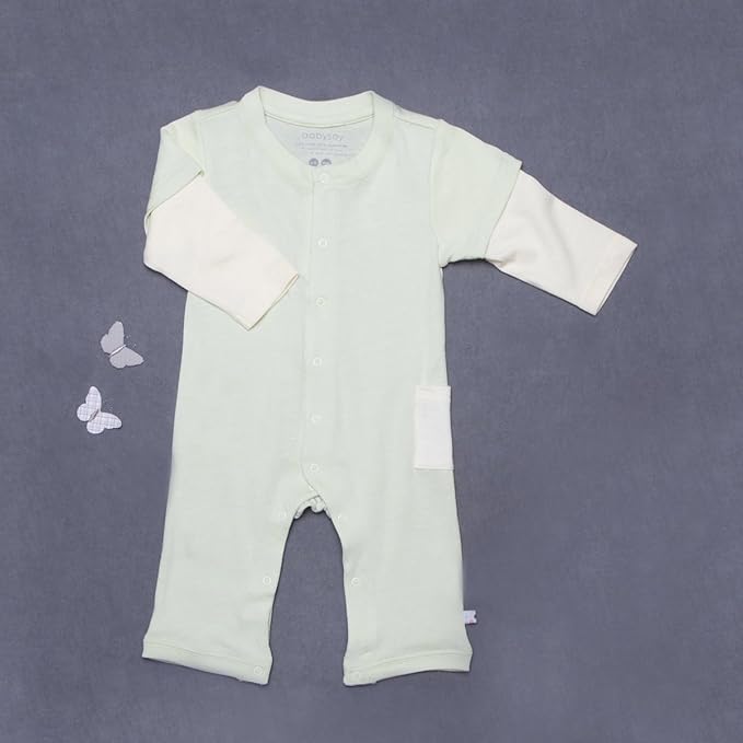Babysoy Long Sleeve Baseball Style One Piece Coverall Romper