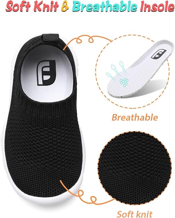 JOINFREE Toddler Boys Girls Sneaker Slip On Shoes Kids Lightweight Breathable Walking Shoes