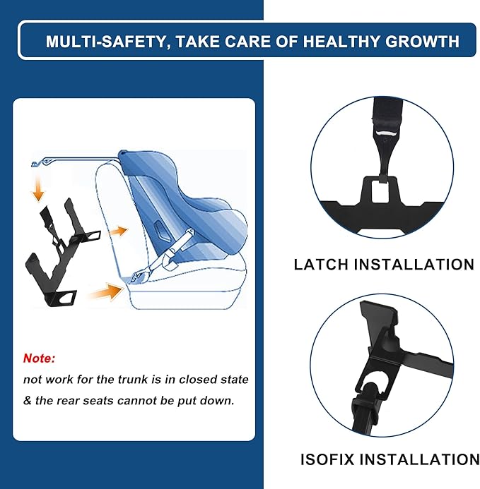 Car ISOFIX Mount Bracket Child Safety Seat Mount Bracket Universal Car Seat Latch Bracket for ISOFIX Interface Restraint Anchor Mounting Kit
