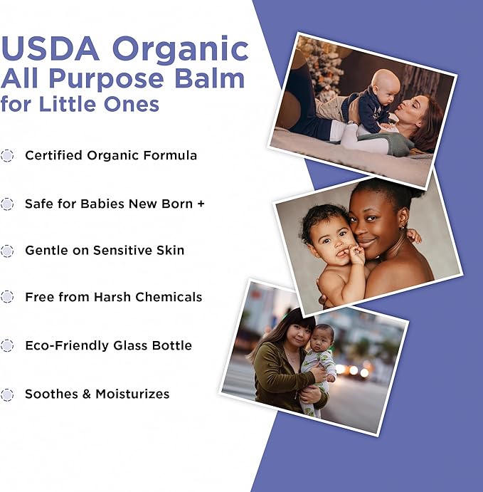 Wellements Organic All Purpose Balm for Babies and Kids (1.8 Fl Oz) | Gentle and Soothing All Over Baby Ointment* for Dry, Chafed and Sensitive Skin | Free from Petroleum, Parabens and Fragrances