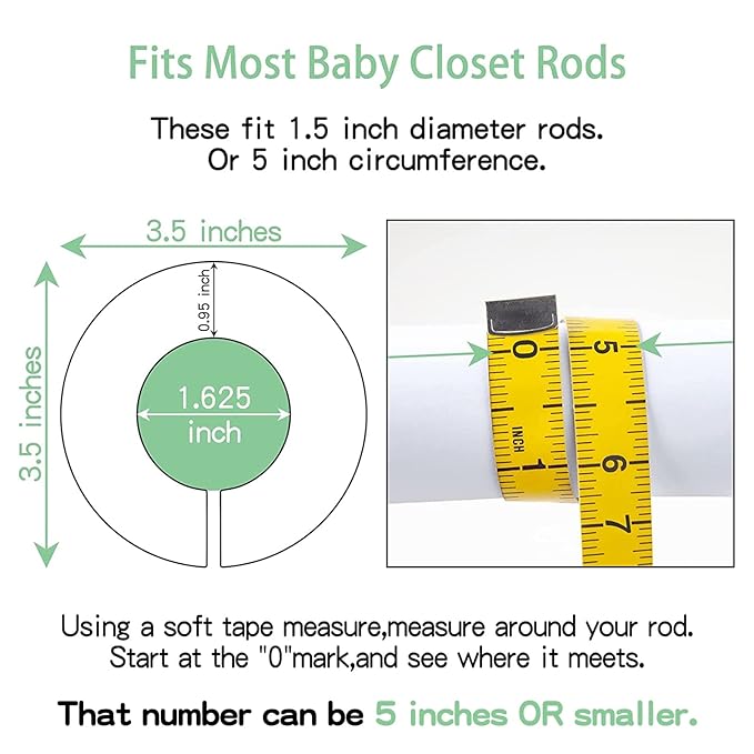 Pro Goleem Baby Closet Dividers Unisex Baby Closet Organizer for Nursery Baby Clothes Size Age Dividers Fits 1.5" Rod 6 PCS (Pack of 2)