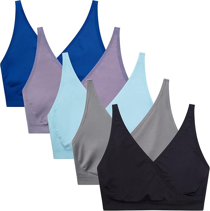 Suekaphin 5pack Nursing Bra Maternity Bra Breastfeeding Sleeping/Sleep Bra Pregnancy Women's Seamless Bralette Wirefree