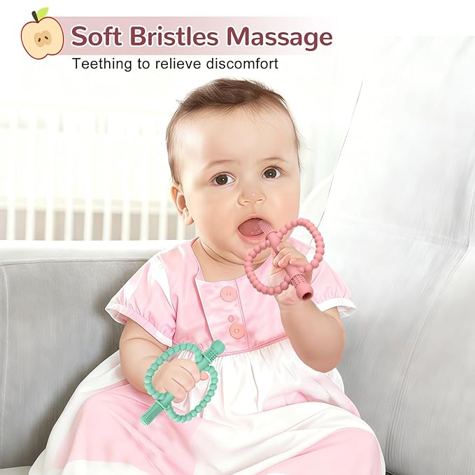 Baby Teething Toys for Babies 0-36 Months – Anti-Choking Design, Teething Relief for Straws Sticks, Chew Straw Sensory Toy for Infant Toddlers Silicone teether Tubes