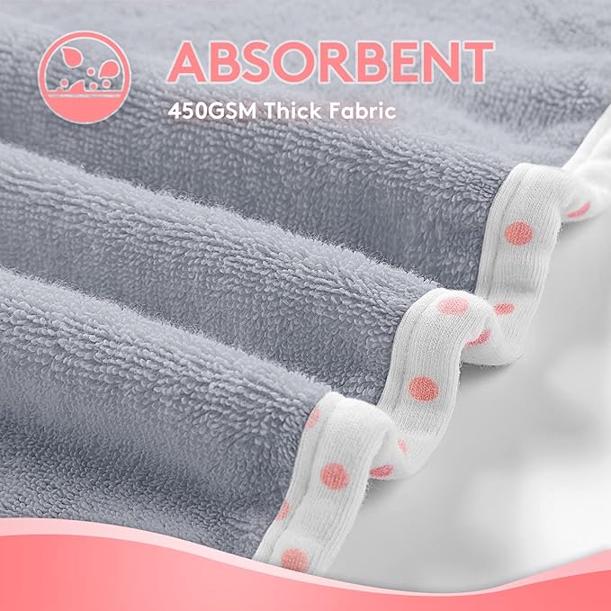Baby Hooded Towel with Unique Animal Design Ultra Soft Thick Cotton Bath Towel for Newborn (Elephant)