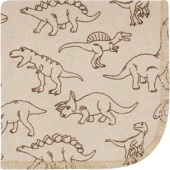 Hudson Baby Unisex Baby Flannel Washcloths, Dinosaur Adventures 12Pk, One Size