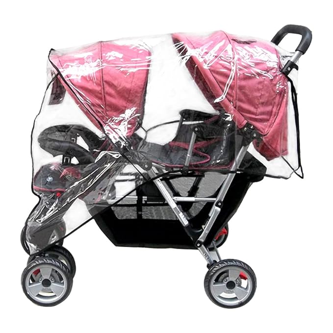 Weather Shield Double Popular for Swivel Wheel Stroller Universal Size Baby Rain Cover/Wind Shield Deal (Black)