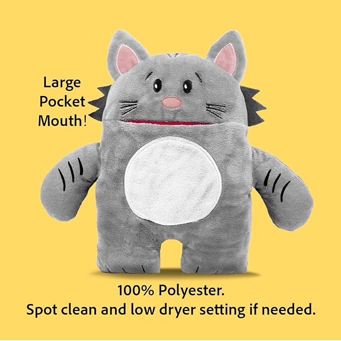 Gizmo Cat Tooth Fairy Pillow and Book Bundle | 8" Plush with Pocket for Lost Teeth & Hardcover Storybook w/Tracker, Q&A for Boys Girls Children of All Ages