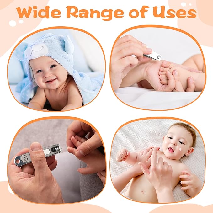 Kids Nail Clippers for Infants, Toddlers and Kids, Small Jaw Nail Trimmer, Precision Grooming Tool for Baby’s Tiny Fingernails and Toenails, Stainless Steel Clippers for Child Care (Silver)