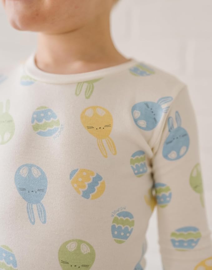 moimoln Sibling Matching 6M-8Y Soft Warm Cotton Modal Character Long Sleeve Snug-Fit Pajama Long Sleeve Sleepwear Daily