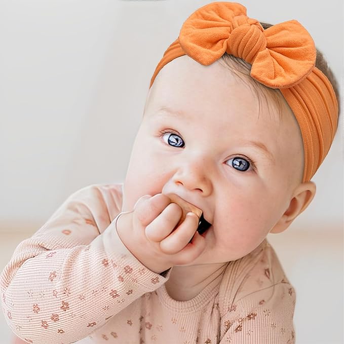 kangaroo 25 Colors Baby Girl Headbands 4 inches Hair Bows Super Soft High Stretchy Hair Turban Head Wraps Headbands for Infant Newborn Toddlers Girls and Kids