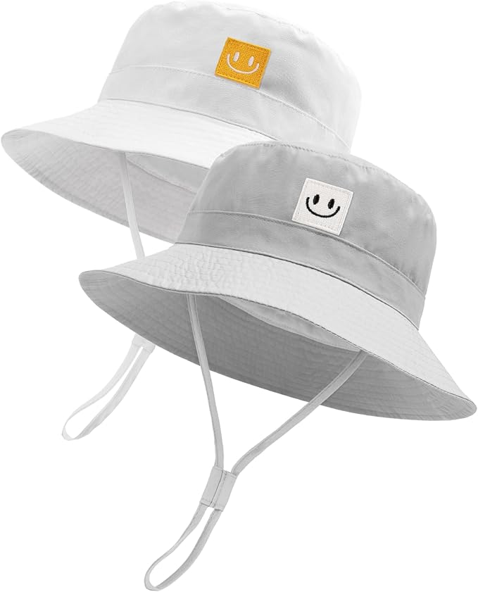 FURTALK Baby Sun Hat Smile Face Toddler Boys Girls Bucket Hat 0-5 Years Kids UPF 50+ Sun Protection Summer Hats