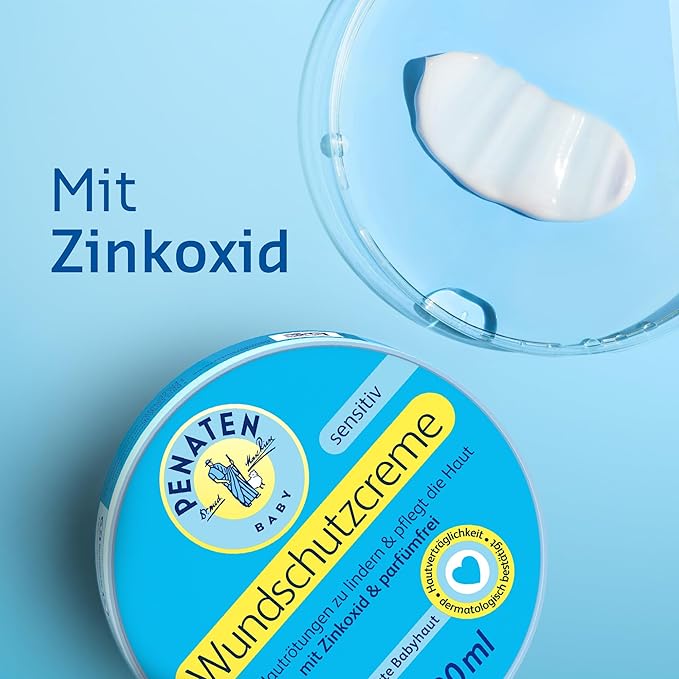 PENATEN Wound Protection Cream, Soothing Baby Wound Protection Cream with Zinc Oxide for Protection in The Diaper Area 200 ml / 6.76 Oz