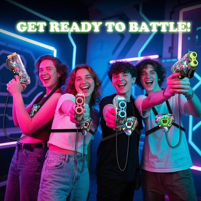 Laser Tag Guns Set of 4, Lazer Tag Game for Kids, Teens & Adults,Fun Outdoor Teenage Game & Activities, Gift for Teenage Ages 8 9 10 11 12+Year Old Boy & Girls