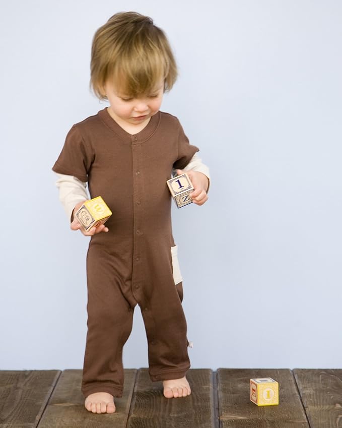 Babysoy Long Sleeve Baseball Style One Piece Coverall Romper