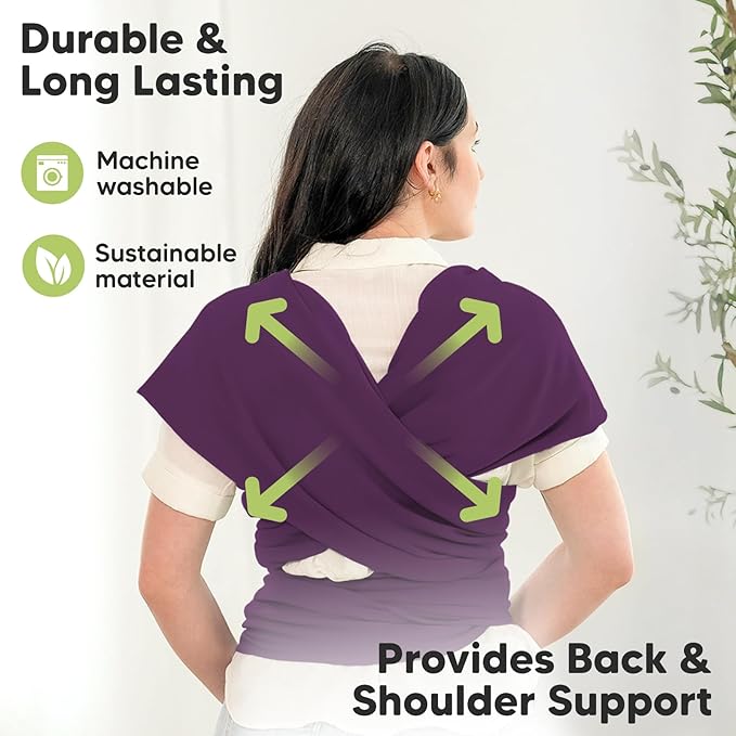 KeaBabies Baby Wrap Carrier - All in 1 Original Baby Carrier Newborn to Toddler Sling, Easy to Wear, Hands Free Bonding, Lightweight, Breathable Infant Wraps (Royal Purple)