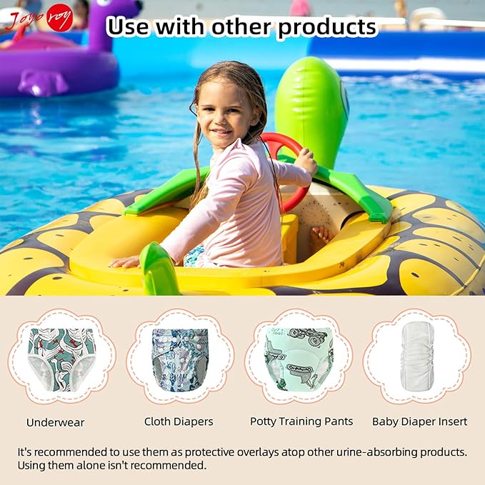 Joyo roy 4Pcs Diaper Covers for Girls Plastic Underwear for Potty Training Rubber Pants for Toddlers Reusable Swim Diaper Cover Waterproof Underwear Plastic Training Pants for Toddlers 2T